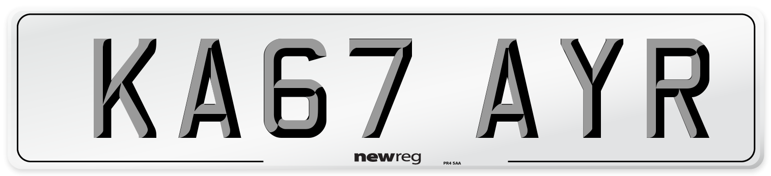 KA67 AYR Number Plate from New Reg